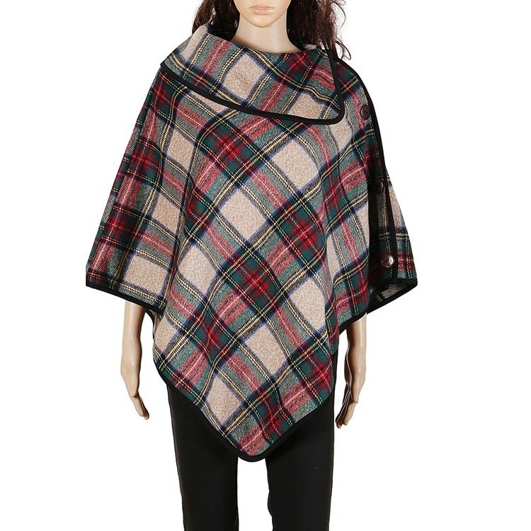 Best Seller Women Winter Plaid Poncho