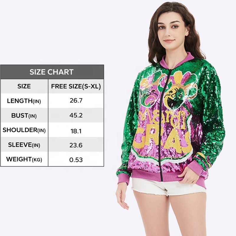 Stock new orleans mardi gras apparel clothing sequin jackets mardi gras apparel for women