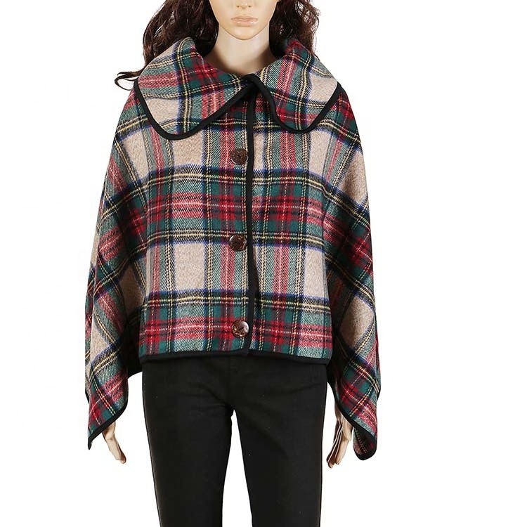 Best Seller Women Winter Plaid Poncho