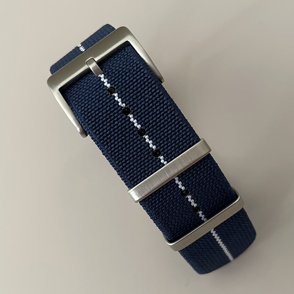 Custom Nylo Elastic Watch Band Marine National Silp Throught Parachute Watch Strap 20mm 22mm