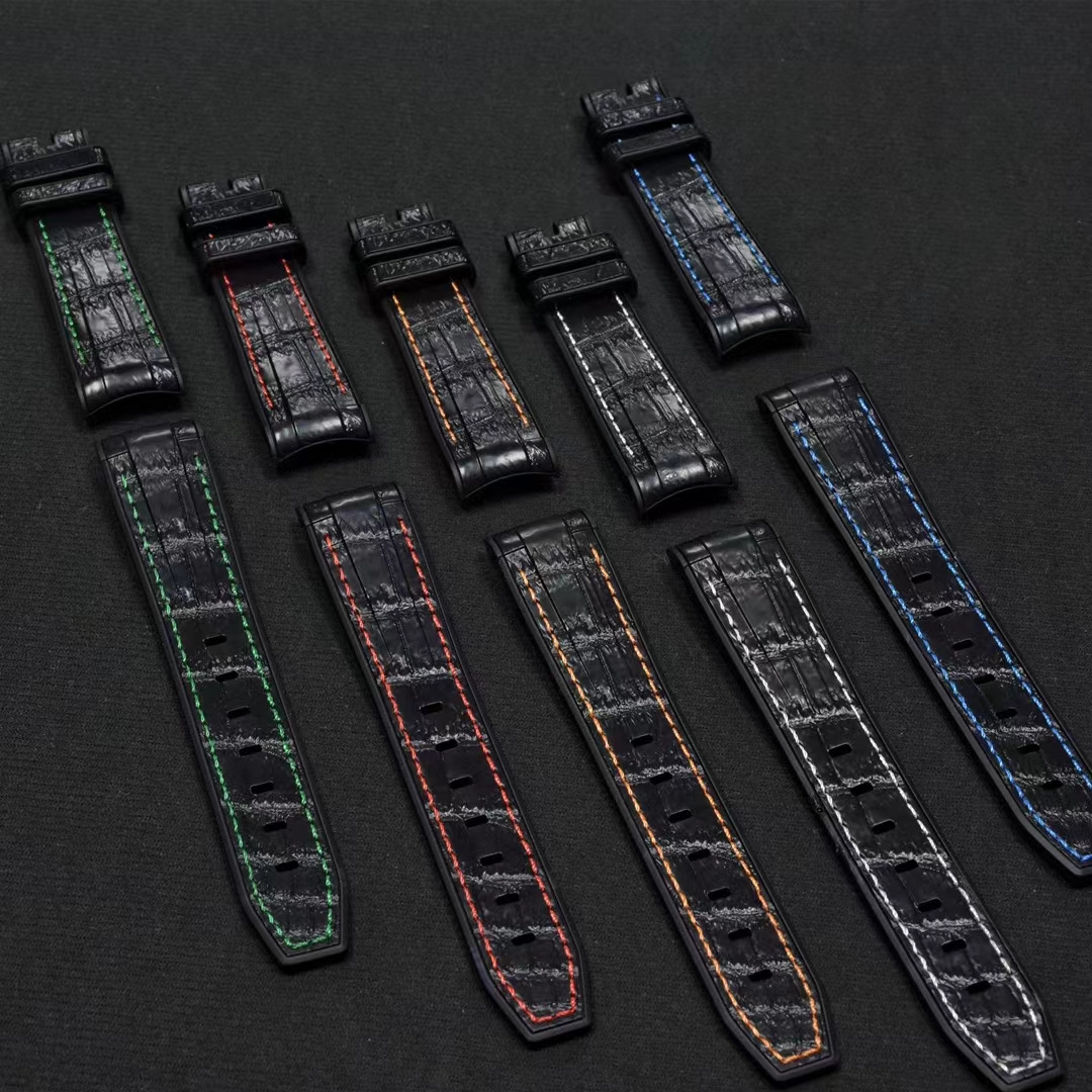 New Arrival High Performance Leather Texture  FKM Fluoro Rubber Watch Strap 20mm for RLX Sub-Marine Fluorine Rubber Watch Strap