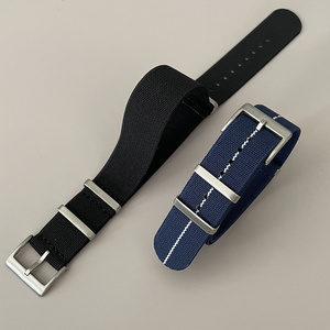 Custom Nylo Elastic Watch Band Marine National Silp Throught Parachute Watch Strap 20mm 22mm