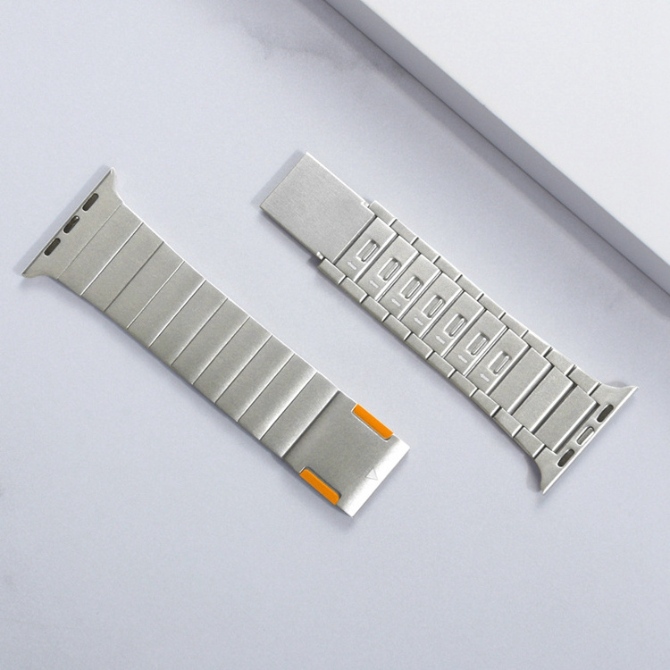 Luxury Stainless Steel Titanium 316L Metal Band Strap For iwatch Ultra Smart Watch Titanium Magnetic Buckle Band