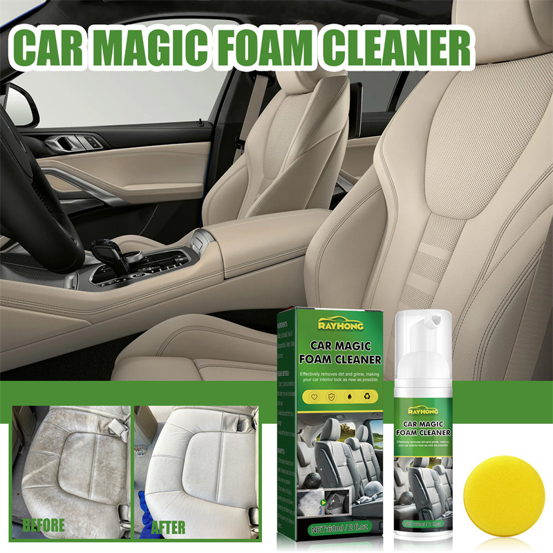 Rayhong 60ml car magic foam cleaner dirt grime removing car interior cleaner spray refurbishing car wash interior cleaner