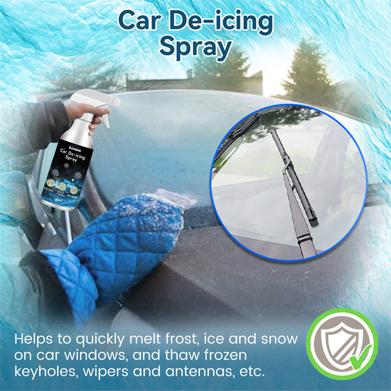 Rayhong 60ml furniture glass exhaust pipe frost ice snow remover car windshield keyhole rearview mirror snow ice removing spray