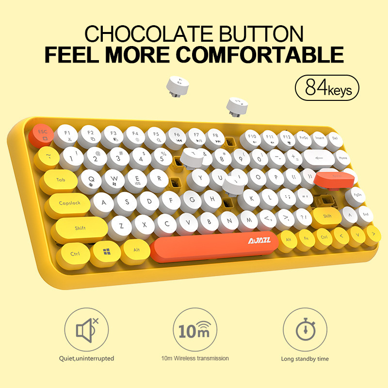 308i retro magic punk chocolate button wireless keyboard instruments for macbook ipad 11 pro ios windows android laptop computer