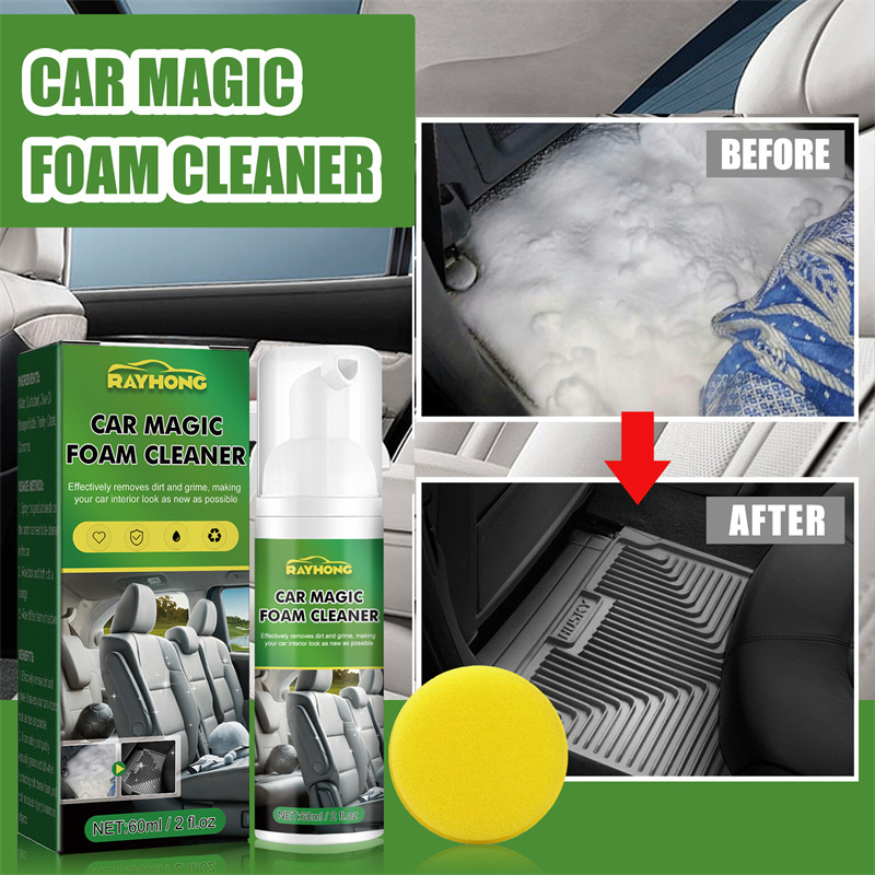 Rayhong 60ml car magic foam cleaner dirt grime removing car interior cleaner spray refurbishing car wash interior cleaner