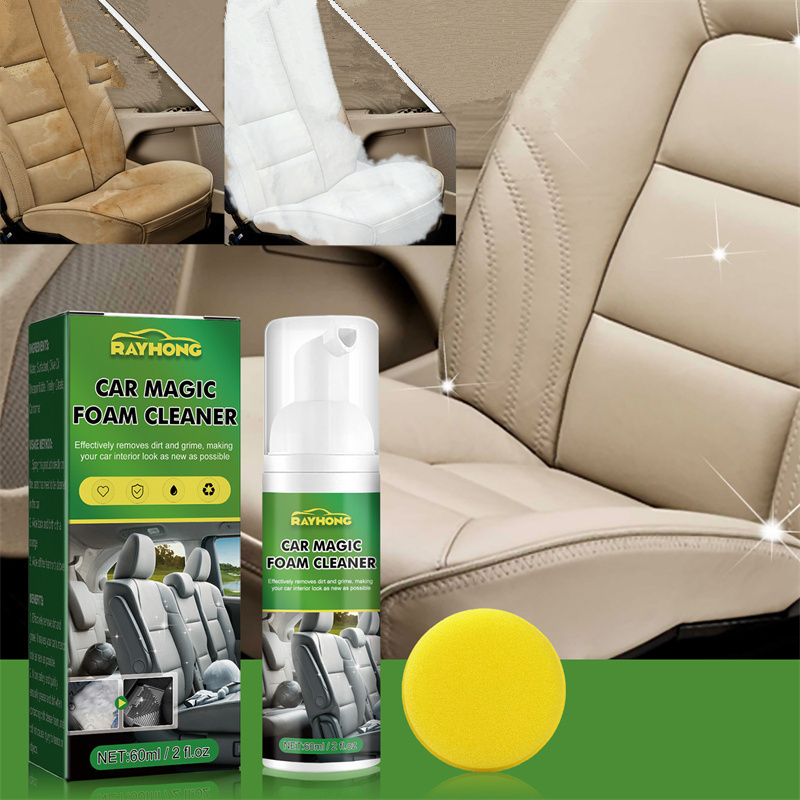 Rayhong 60ml car magic foam cleaner dirt grime removing car interior cleaner spray refurbishing car wash interior cleaner