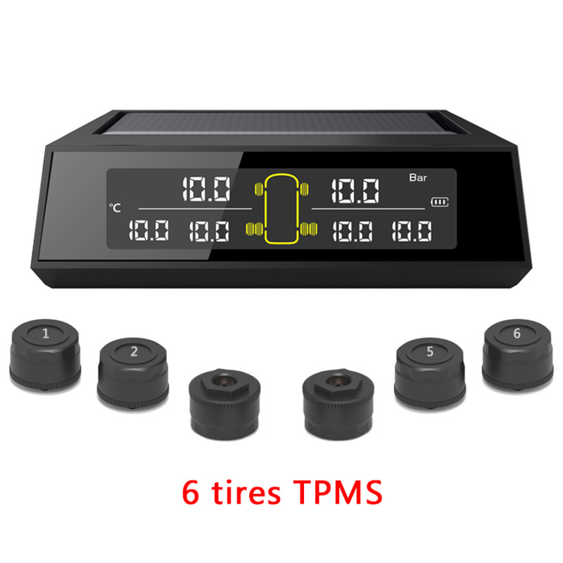 6 Tires Truck Bus TPMS Solar Commercial Vehicle Tire Pressure Monitoring System