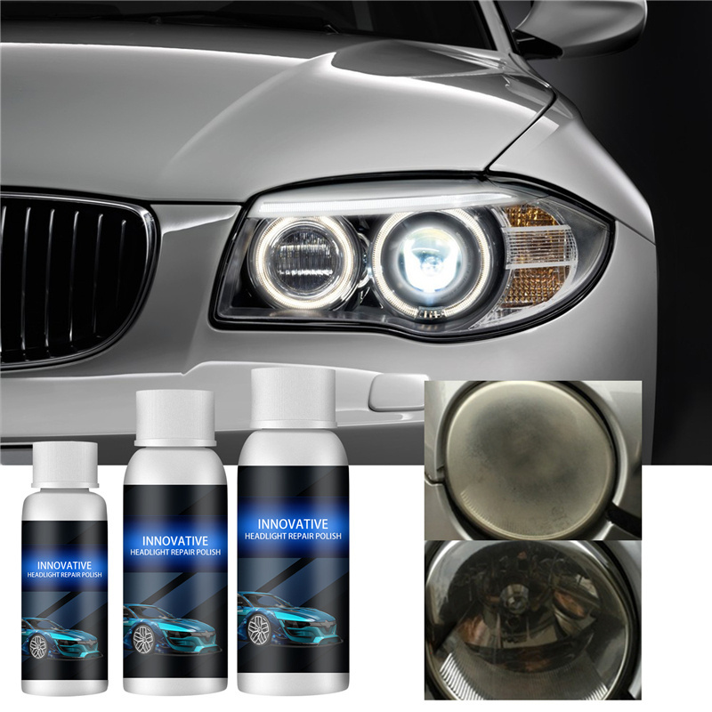 30ml car headlight repair solution scratches repairing liquid yellow oxidated moisted treatment headlight spray with sponge