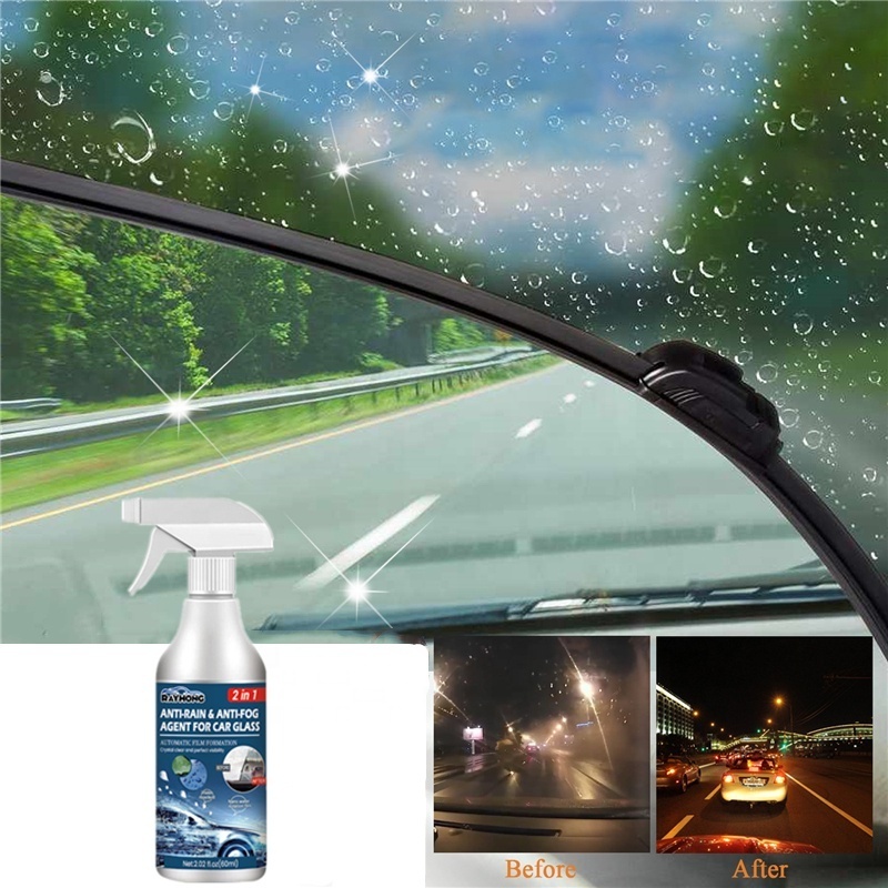 Rayhong 60ml car windshield anti fog spray skylight side glass cleaning 2 in 1 anti-rain&anti-fog agent for car glass