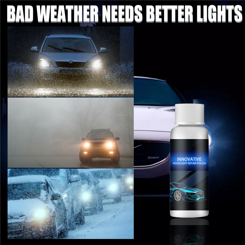 30ml car headlight repair solution scratches repairing liquid yellow oxidated moisted treatment headlight spray with sponge