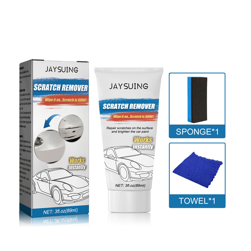 Jaysuing car scratch remover cream car paint brightening deep scratch remover scratches removing cream sponge towel set