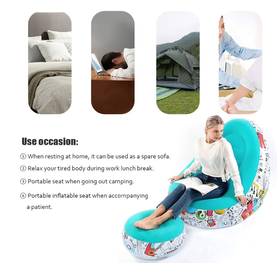 New Lazy Inflables Outdoor Air Pump Lounge Sofa Bed Inflatable Chair Set Couch Sofa Adult Relax Seat  For Adult