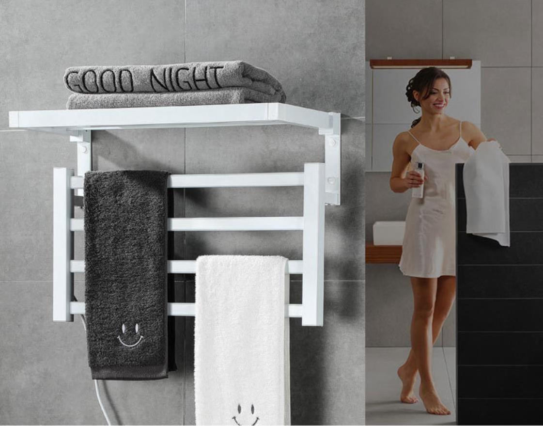 Modern Smart Stainless Steel Wall Mounted Electric Heating Towel Rack Drying Towel Warmer Rail