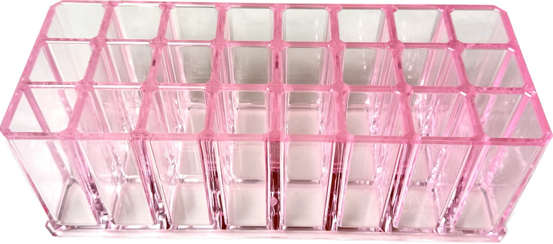 24 Grids Acrylic Lipstick Storage Box Cosmetic Stand Holder Clear Makeup Organizer Acrylic Display