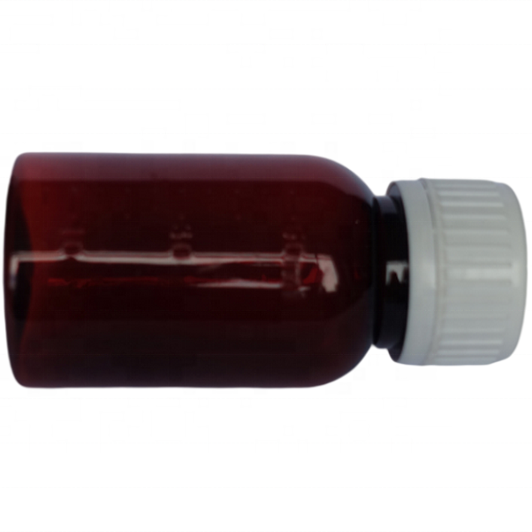 50ml Amber Oral Liquid Pet Bottle With 20ml Measuring Cup