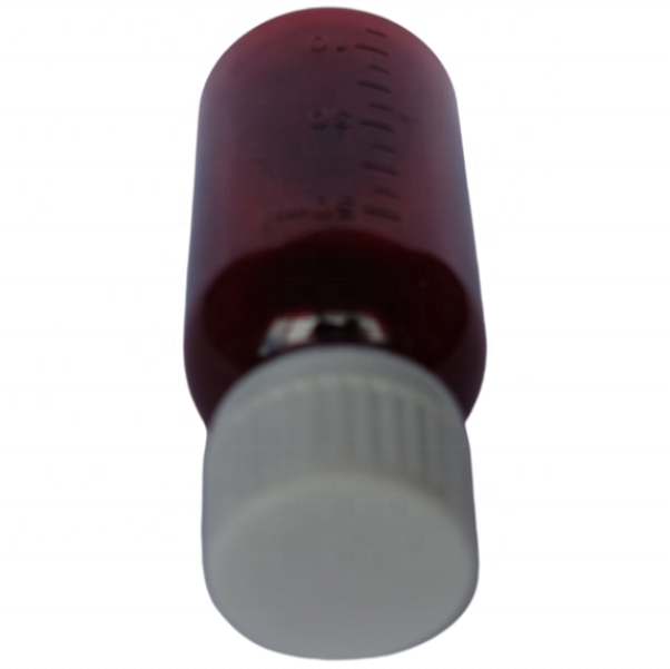 50ml Amber Oral Liquid Pet Bottle With 20ml Measuring Cup