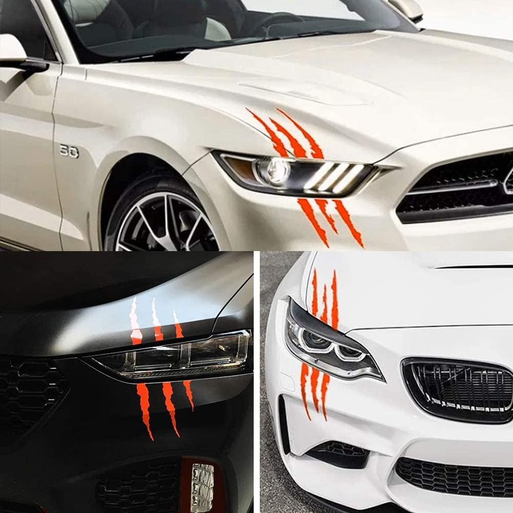 Maglory Auto Sticker Reflective Monster Claw Scratch Stripe Marks Headlight Decal Car Stickers Claw Marks Decal Waterproof