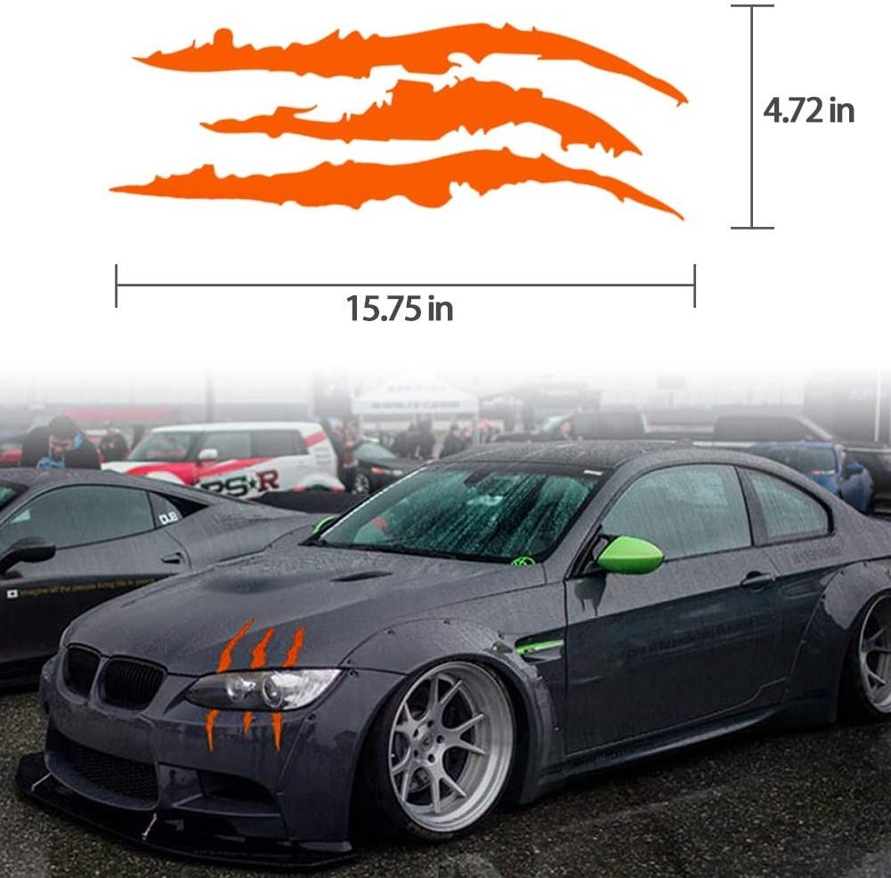 Maglory Auto Sticker Reflective Monster Claw Scratch Stripe Marks Headlight Decal Car Stickers Claw Marks Decal Waterproof