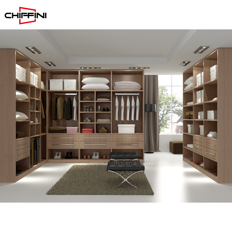 Modern Minimalist Bedroom Wooden Panel Walk In Bedroom Furniture Wooden Wardrobe Closet Armoire