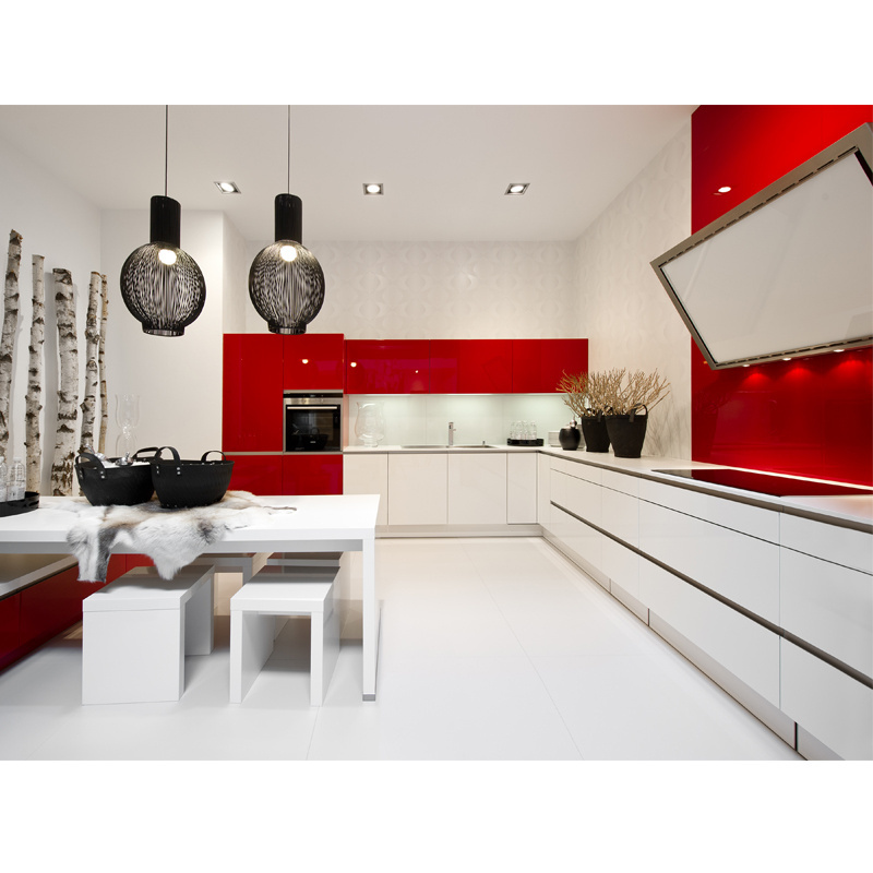 New Innovative Red Color 2 Pac Kitchen Cabinet Ideas