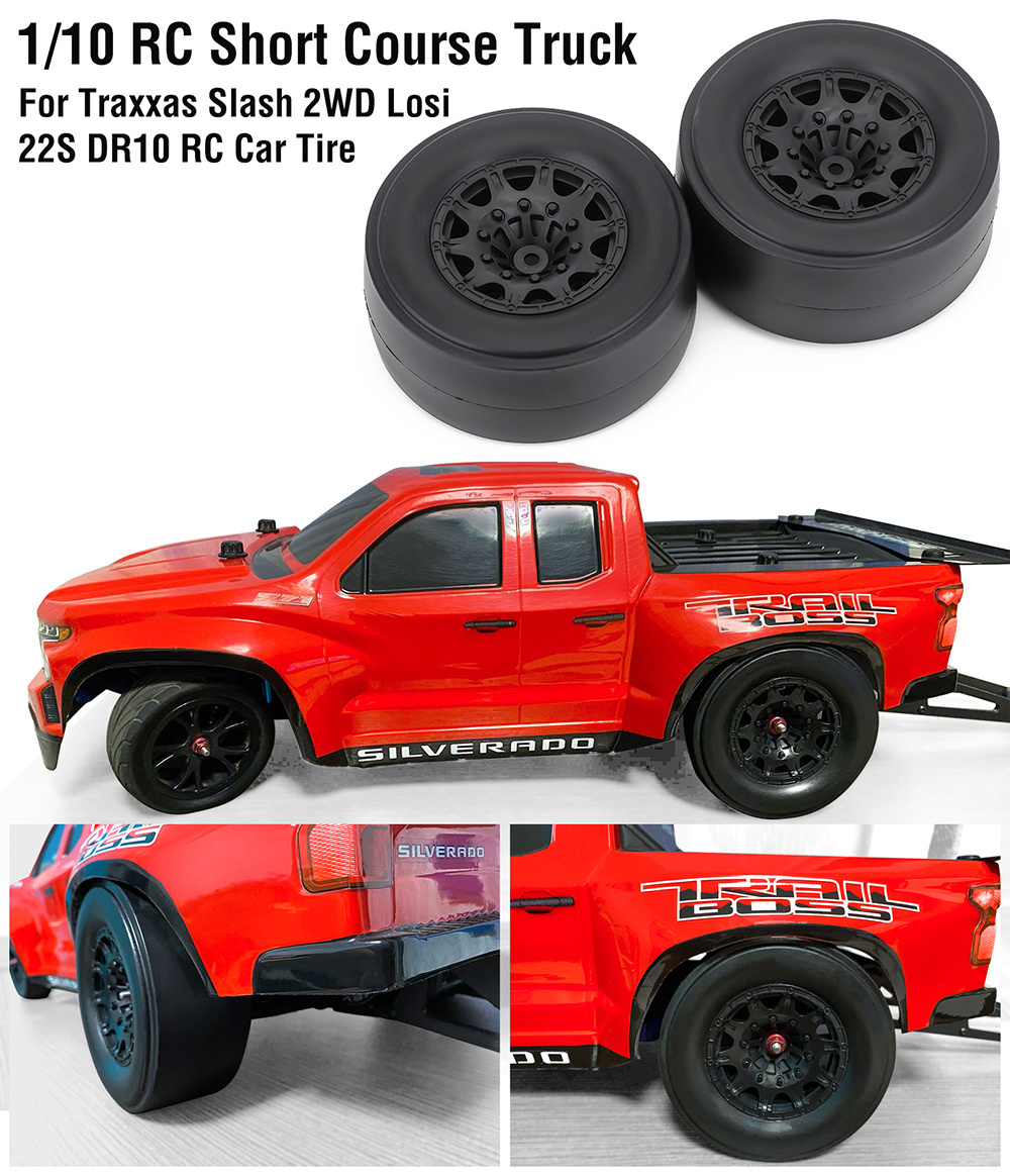 100mm Wheels  with Drag Racing Tires for Slash   DR10  RC Short-course Truck