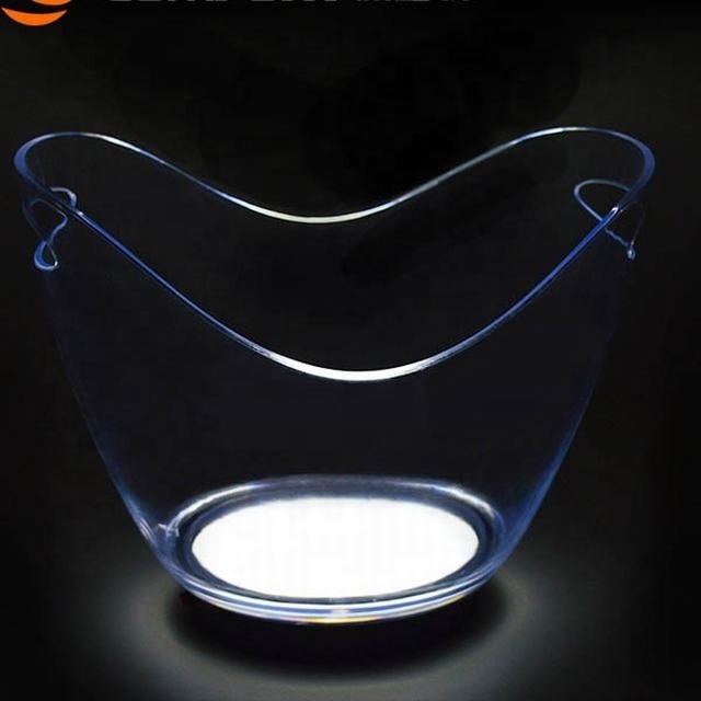 7 Colors LED Light Ice Bucket Drinks Ice Cooler Double Wall 10L Ice Bucket With LED Light