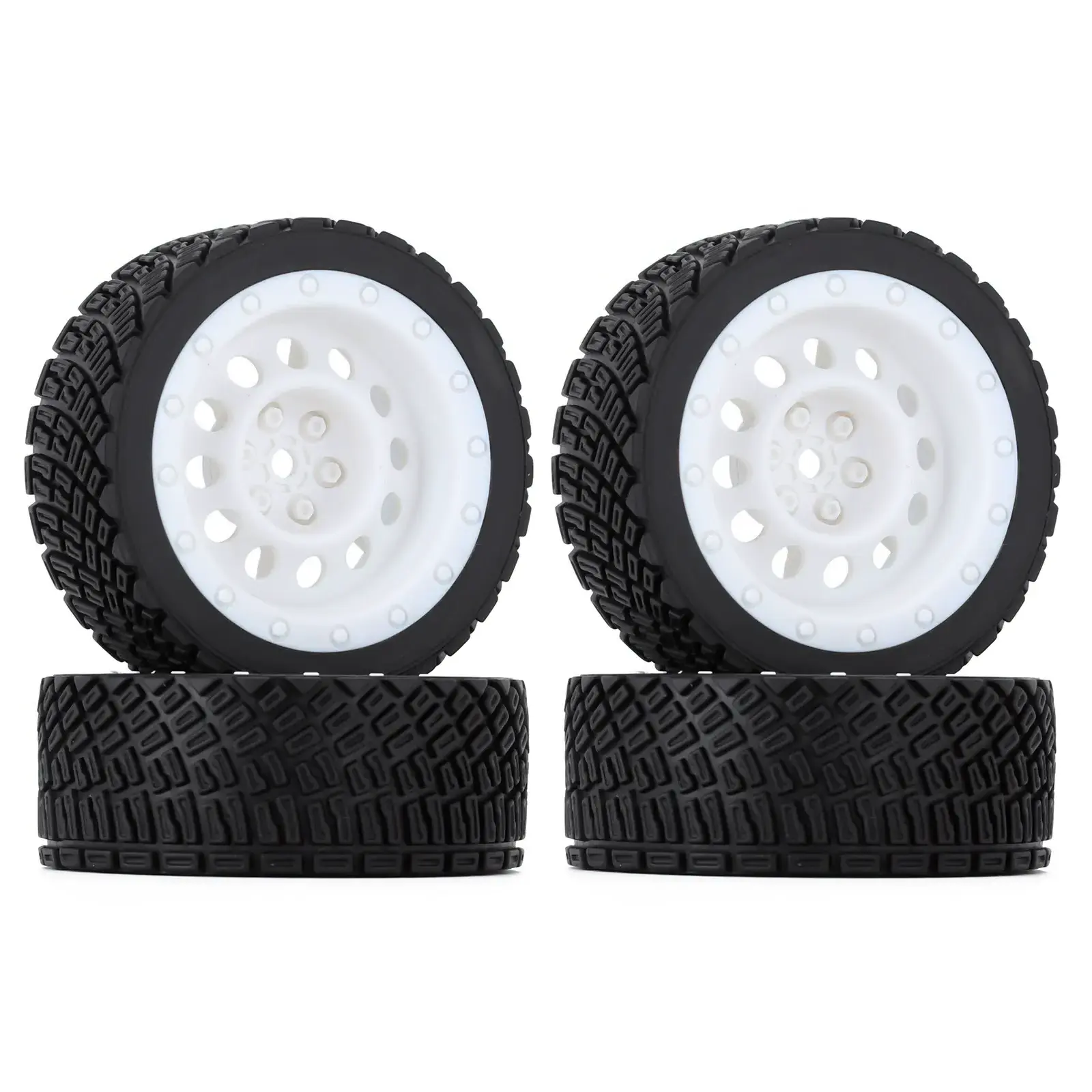 4PCS 12mm Hex 67mm Rubber Tires Wheel Rim for 1/10 scale 94177 Rally  WL 144001 RC Car