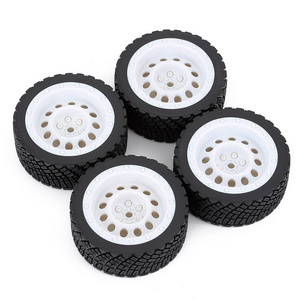 4PCS 12mm Hex 67mm Rubber Tires Wheel Rim for 1/10 scale 94177 Rally  WL 144001 RC Car