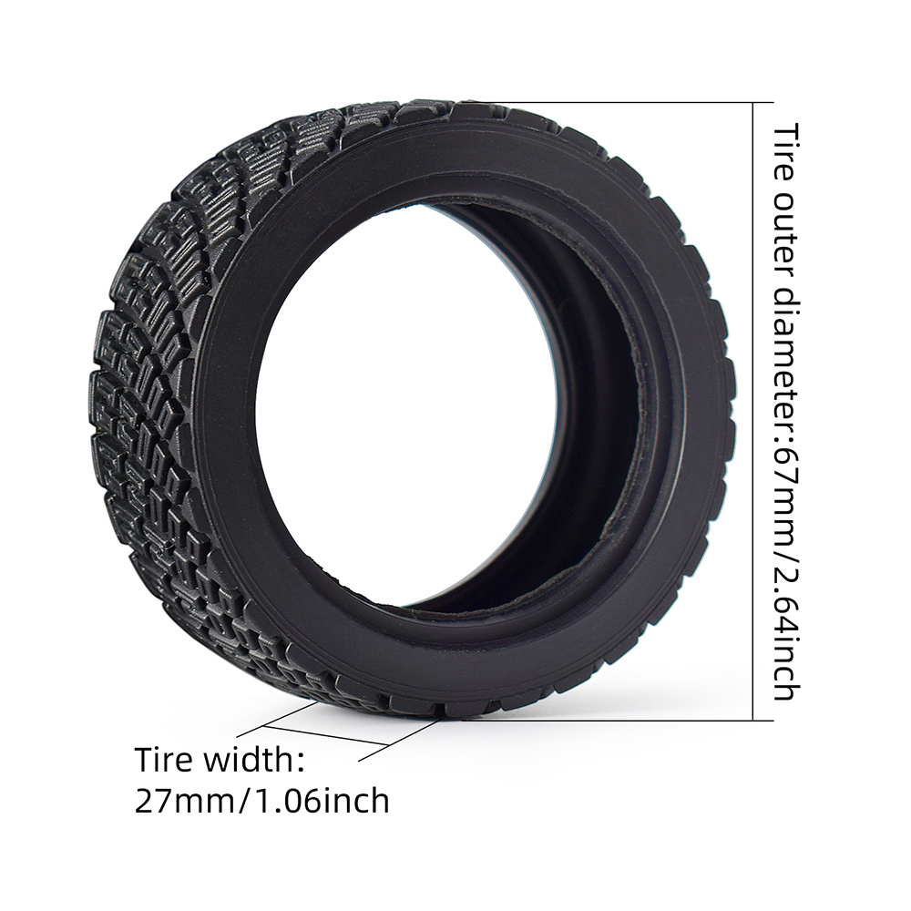 4PCS 12mm Hex 67mm Rubber Tires Wheel Rim for 1/10 scale 94177 Rally  WL 144001 RC Car