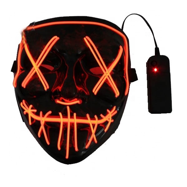 Halloween Light Up Mask Stitched LED Purge Festival EDM Cosplay Costume Purge LED Mask