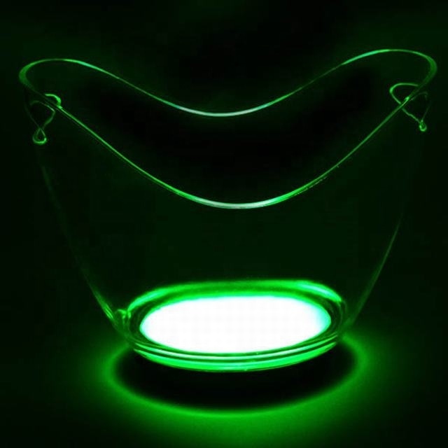 7 Colors LED Light Ice Bucket Drinks Ice Cooler Double Wall 10L Ice Bucket With LED Light