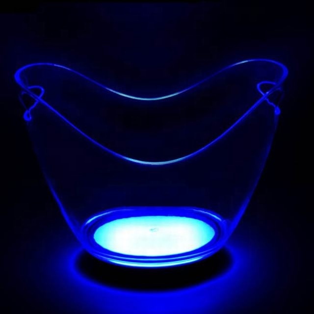 7 Colors LED Light Ice Bucket Drinks Ice Cooler Double Wall 10L Ice Bucket With LED Light