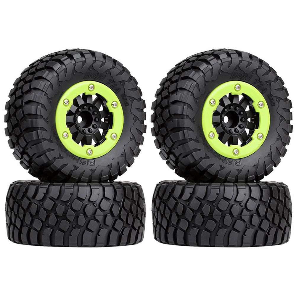 1/10 Short Course Truck  110mm Beadlock Rubber Tires Wheel Rim Set