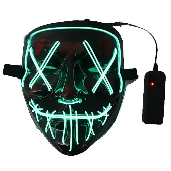 Halloween Light Up Mask Stitched LED Purge Festival EDM Cosplay Costume Purge LED Mask