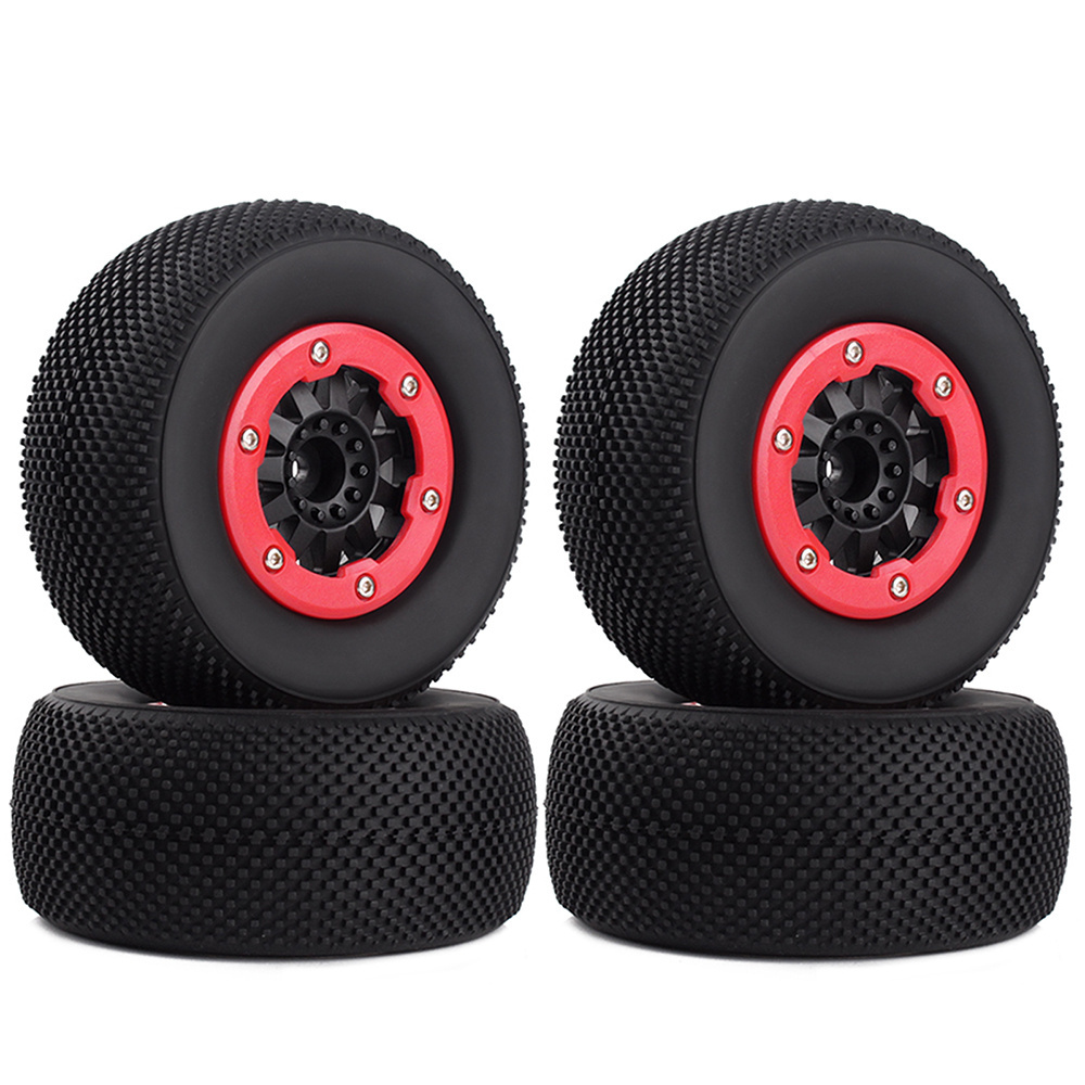 1/10 Short Course Truck  110mm Beadlock Rubber Tires Wheel Rim Set