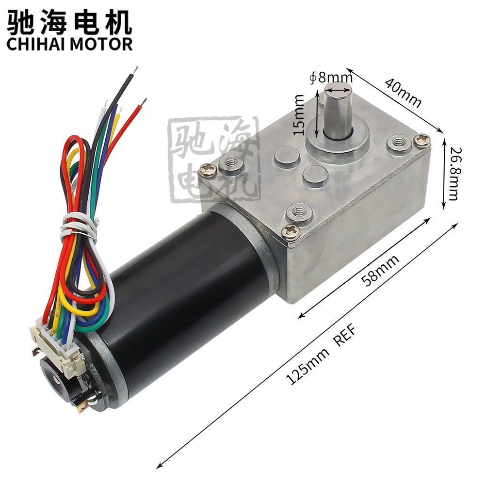 ChiHai Motor CHW-GW4058-3162 Hall Encoder Worm Wheel and Worm Reduction Motor Applied to Robots and Automation Equipment