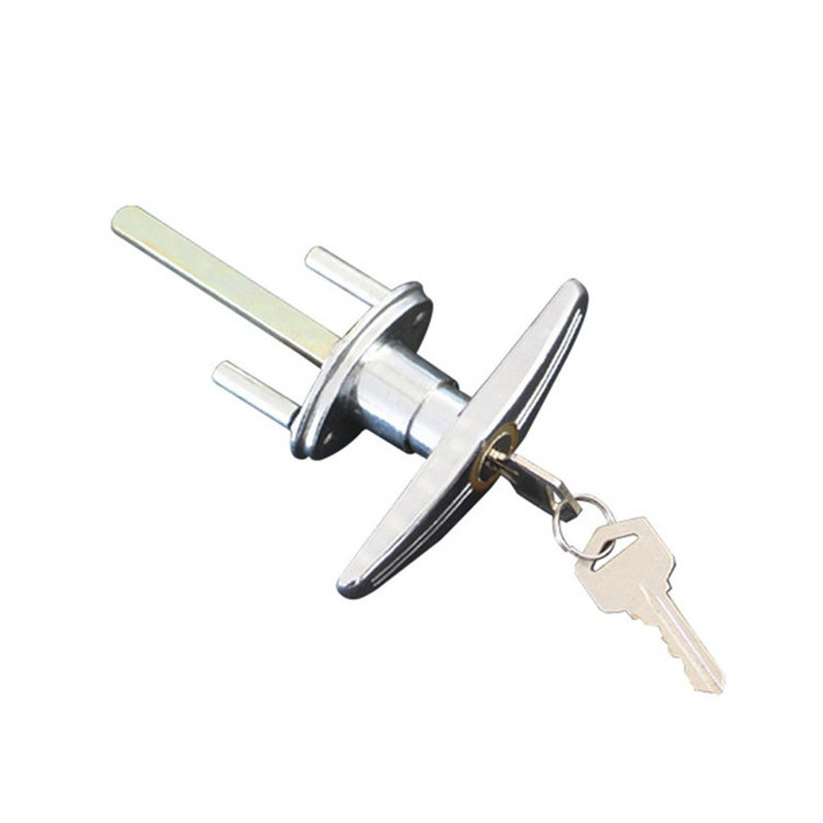 Folding Solid Steel Locking T-handle Twist Lock Pin Trailer Keyless Garage Door Lock T Handle Latch Door Lock White for Canopy