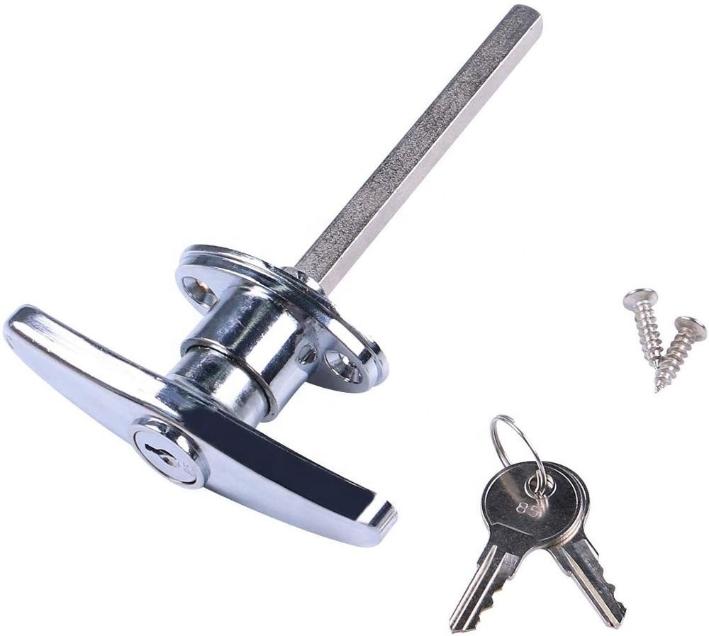 Garage Shed Door Sliding Fireproof Corridor Door Cabinet T Handle Lock Universal Garage Door Keyed T-handle Lock Kit with 2 Keys