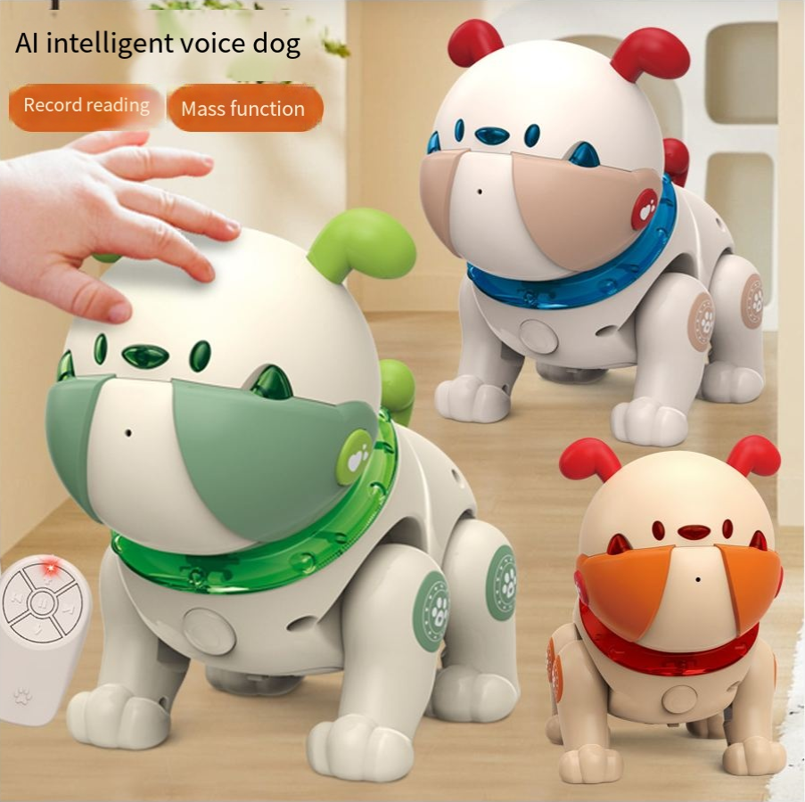 Cross-border new robot dog remote control intelligent recording re-reading singing and dancing body touch toys wholesale