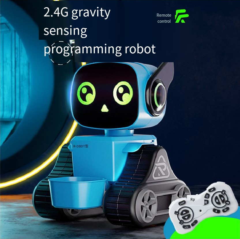 New children's intelligent remote control charging light early education programming robot toy wholesale