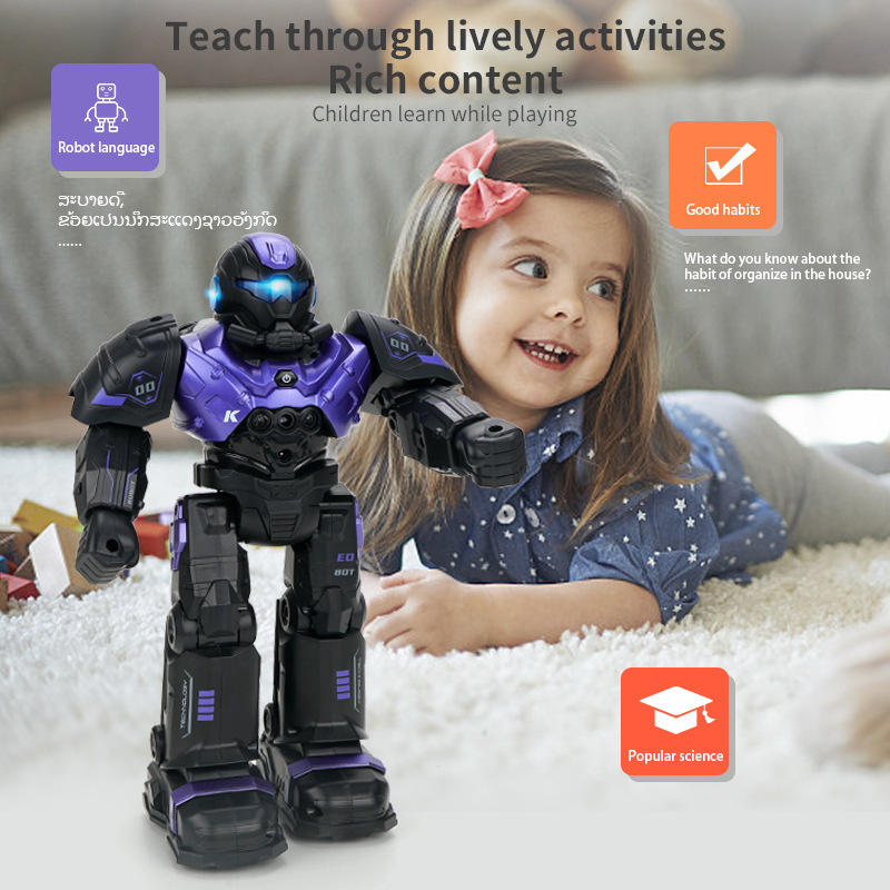 Early education intelligent interactive motion sensing remote control robot multi-function electric children's toys wholesale