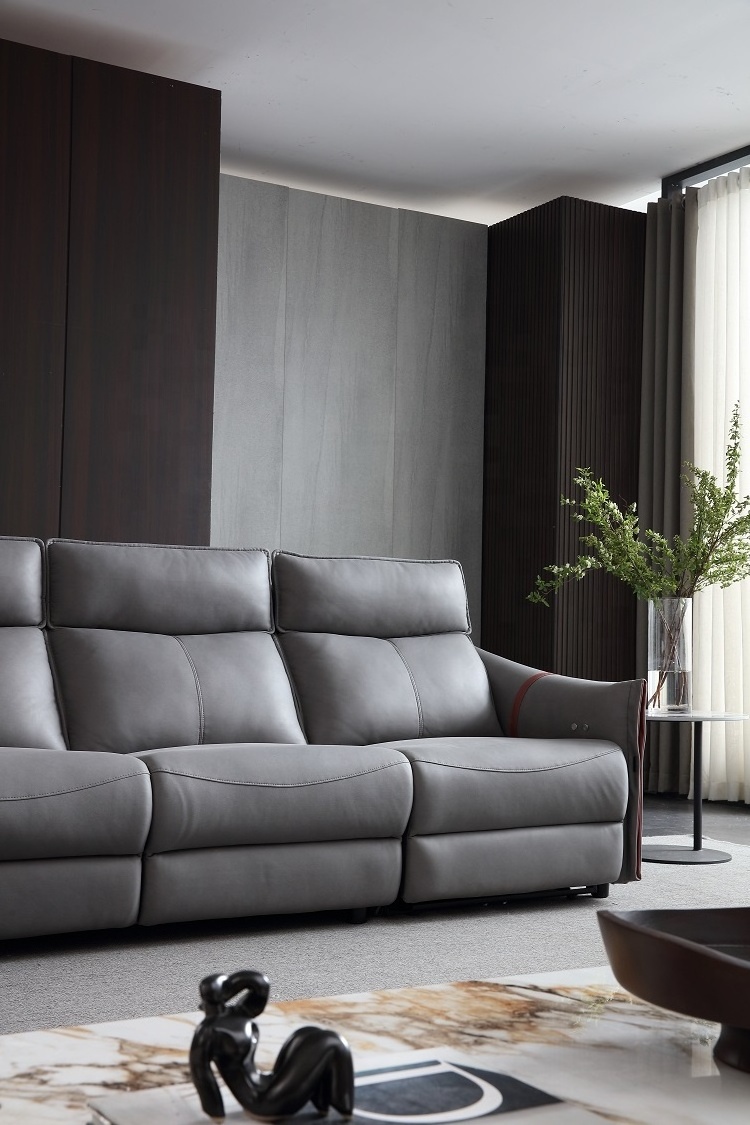 New arrival living room sofas super modern style living room furniture top quality L shape couch with power recliners