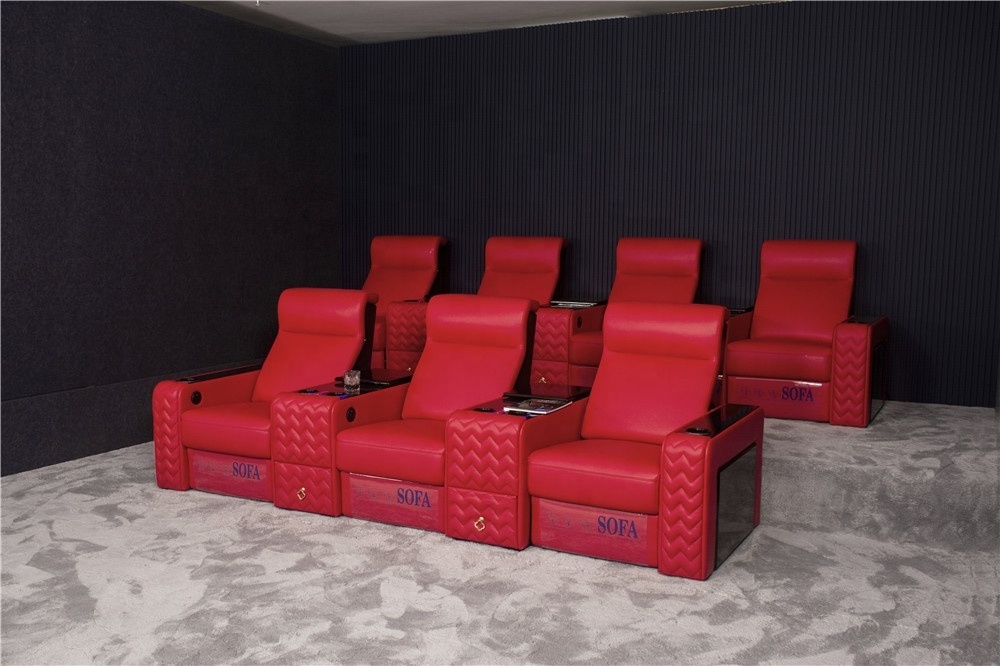 Wholesale vip seating genuine leather cinema theater seats multimedia power recliner home theatre recliner sofa