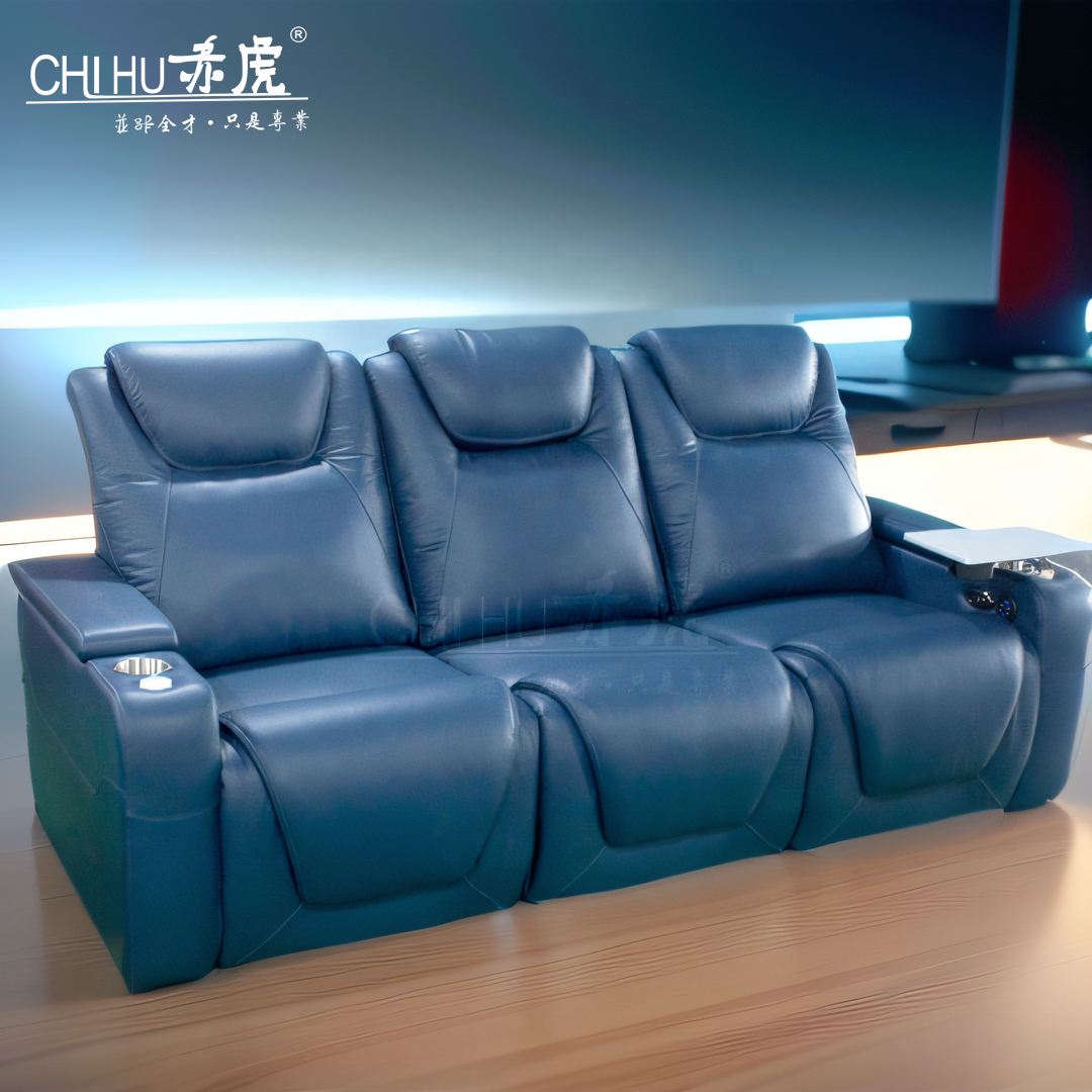 Hot sale 2 seater home theatre power recliner sofa electric microfiber fabric furniture wholesale folding movie theater seats