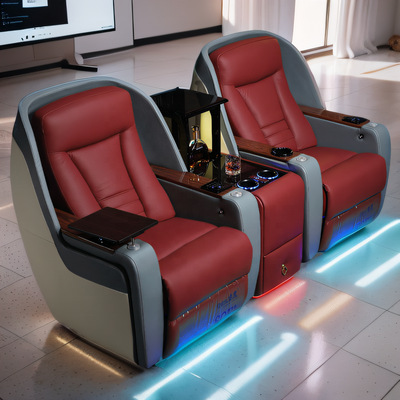 Modern electric recliner massage Theater Cinema seats luxury  theater Furniture single home theater seating with tray table