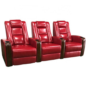 Modern design theater chair decoro real leather recliner seats home movie theater sofas with adjustable headrest