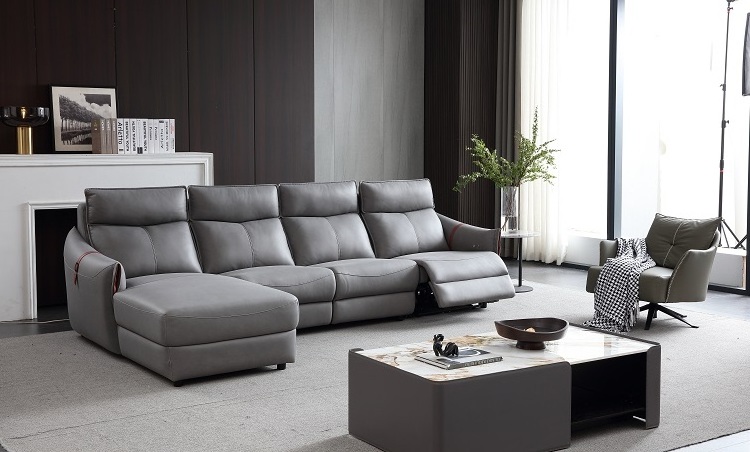 New arrival living room sofas super modern style living room furniture top quality L shape couch with power recliners