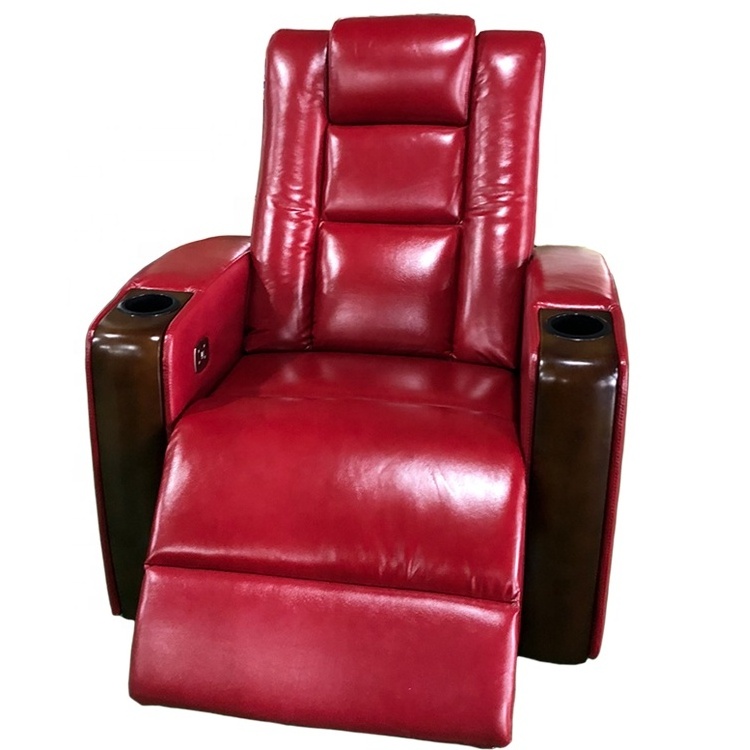 Modern design theater chair decoro real leather recliner seats home movie theater sofas with adjustable headrest